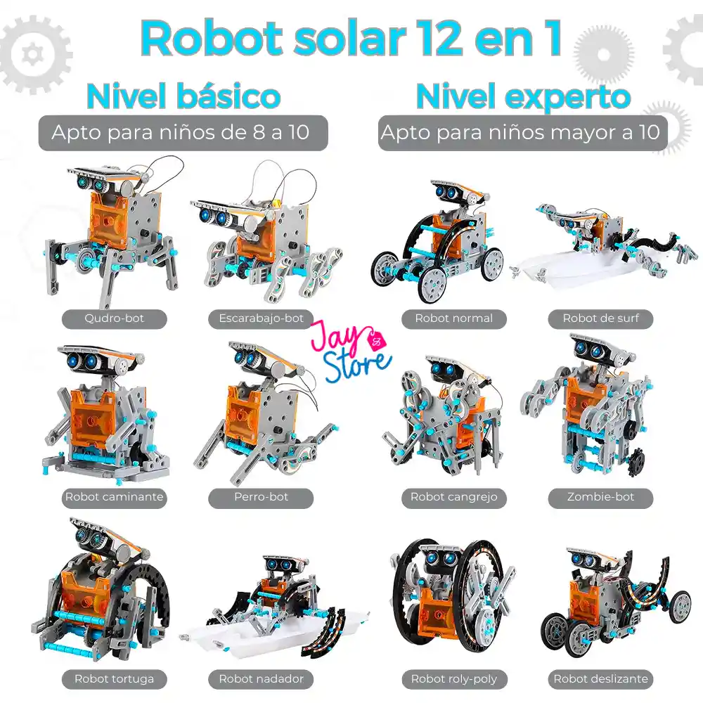 Kit Robot Solar 12 En 1 Juguete Educativo Aprendizaje