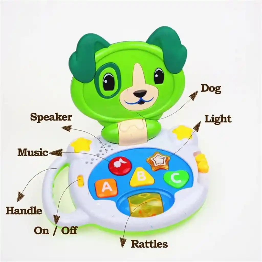 Piano Perro Infantil Letras Sonido Musica Bebes Niño+bateria