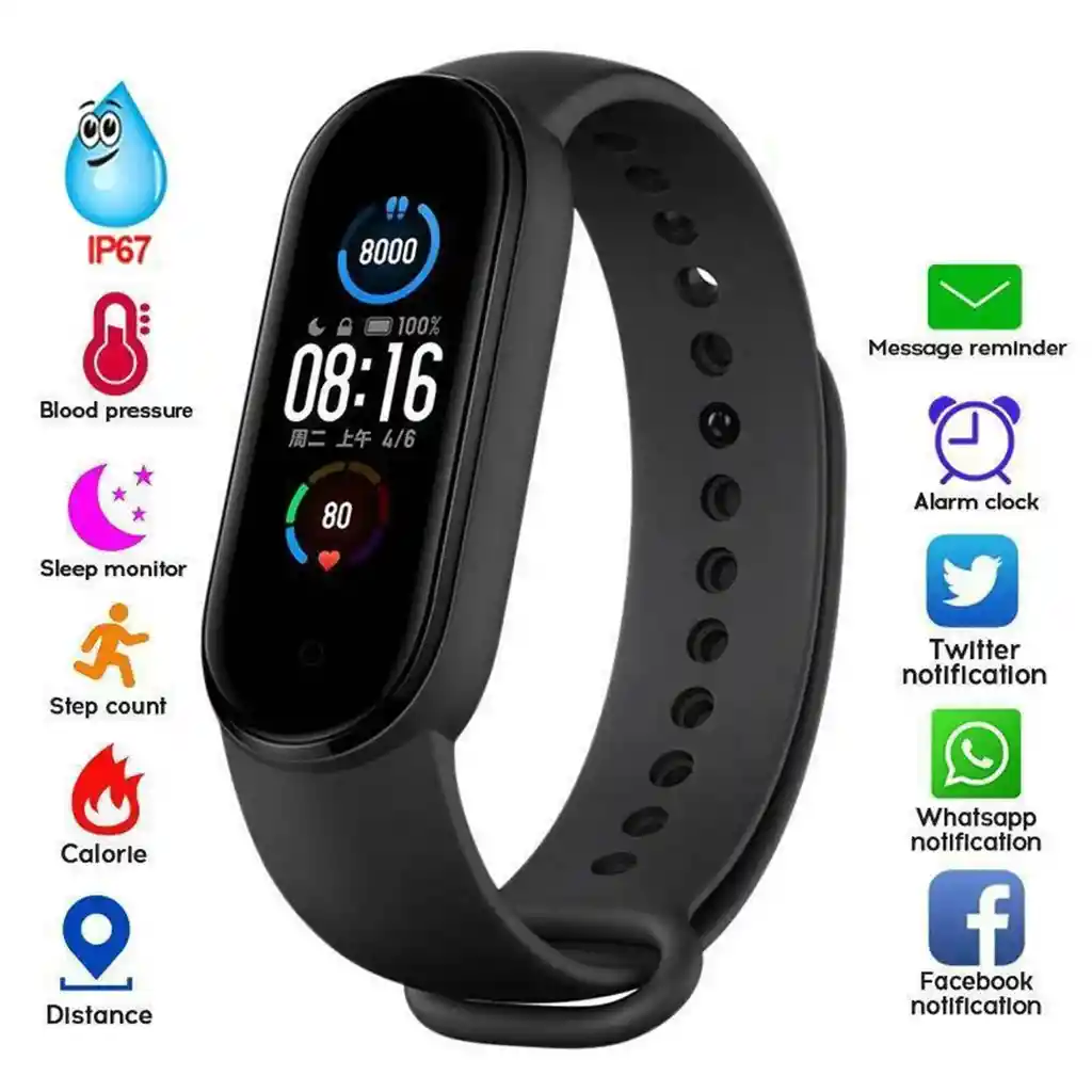 Reloj Smart Band Ritmo Cardiaco Calorías Notificaciones