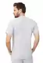 Camiseta Hombre Cuello Botones Manga Corta Henley Gris Claro Talla Xl