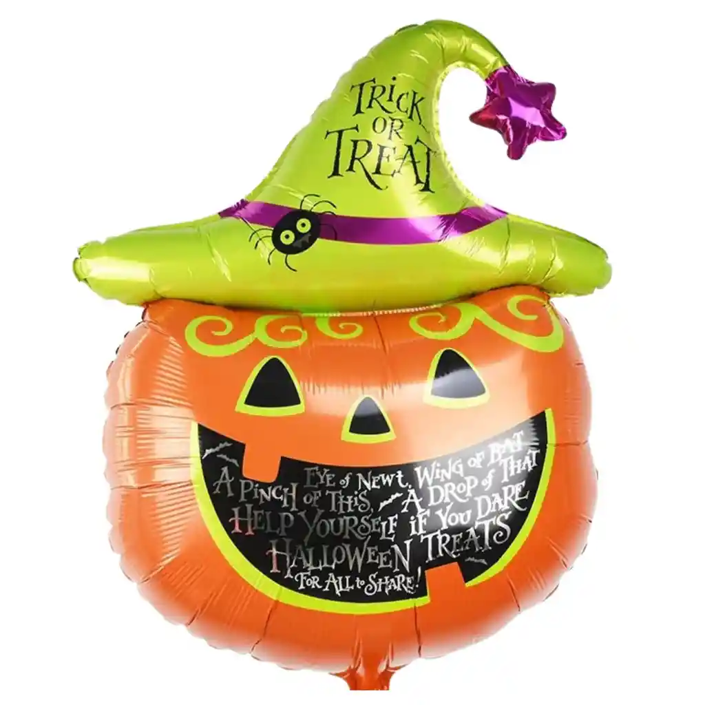 Globo Metalizado Calabaza Trick Or Treat Halloween