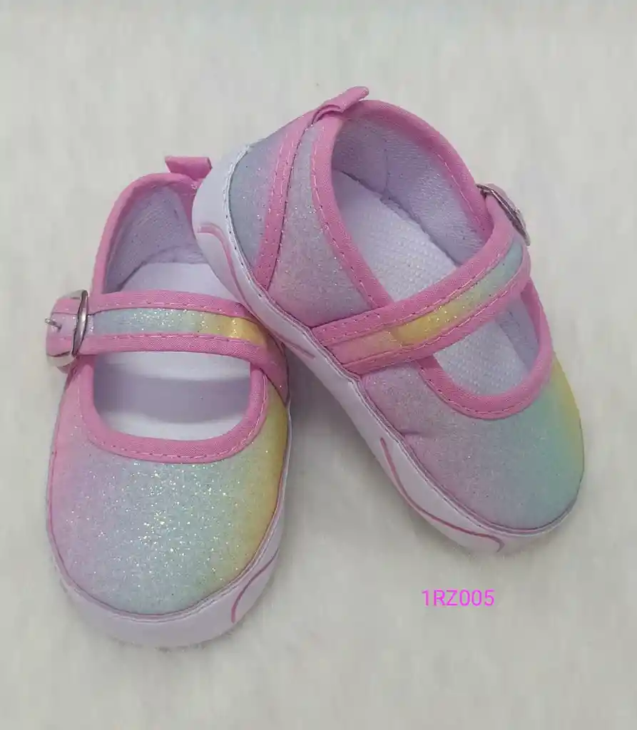 Zapato Arcoiris Rosado Con Escarchado Niña Talla 21