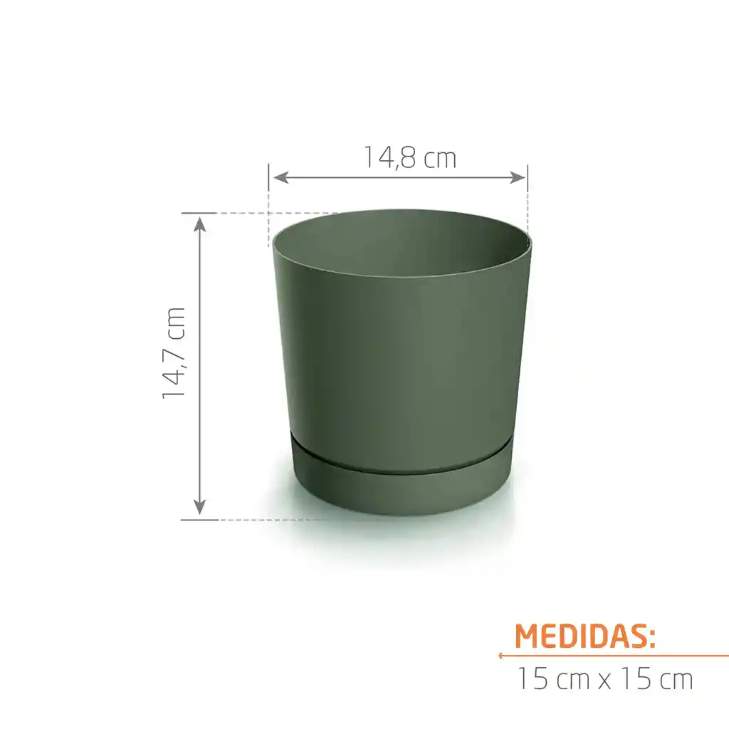 Matera Tubo P 15 Cm Verde Tierra