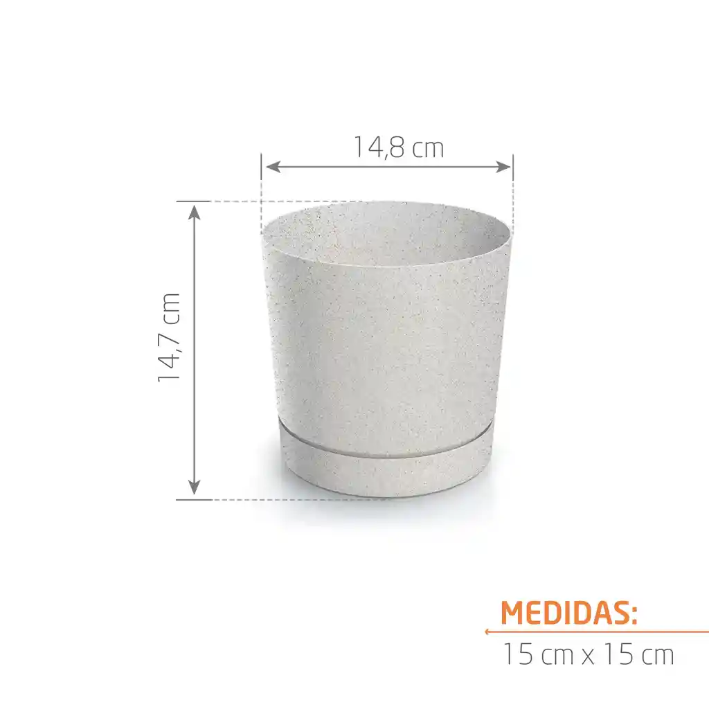 Matera Tubo P Eco Wood 15 Cm Blanco
