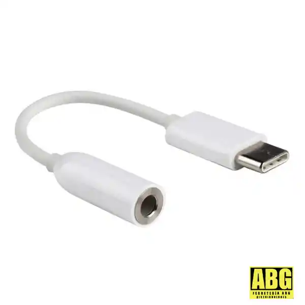 Convertidor Adaptador Tipo C A Jack 3.5mm Blanco