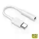 Convertidor Adaptador Tipo C A Jack 3.5mm Blanco