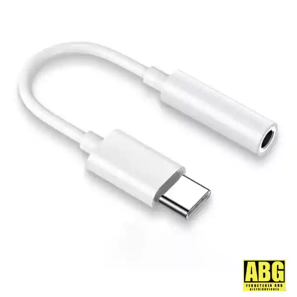 Convertidor Adaptador Tipo C A Jack 3.5mm Blanco