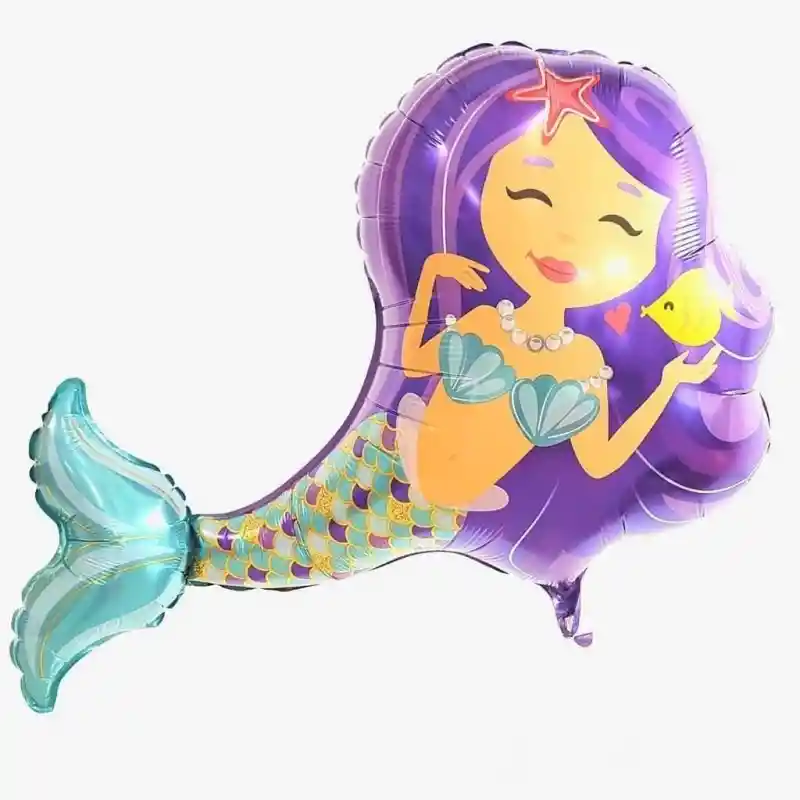 Globo Metalizado Sirena - Cuerpo 26 Pulgadas 66 Cms