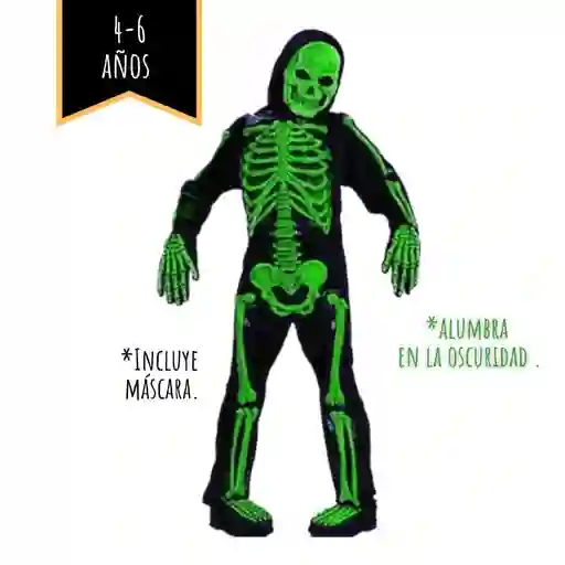 Disfraz Halloween Esqueleto Glow (4-6 Años)