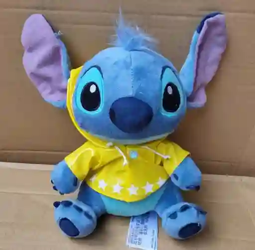 Peluche Stitch Mediano Con Impermeable Amarillo