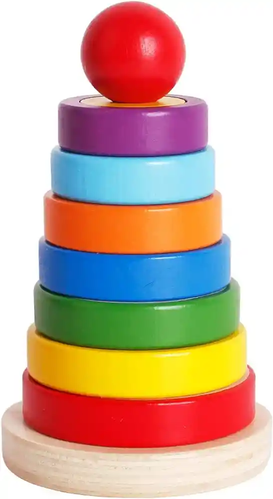 Juguete Didáctico De Madera 🔺️rainbow Tower🔻 Juguete Educativo Color🌈 Geométrico Reconocimiento De Formas Aprendizaje Montessori