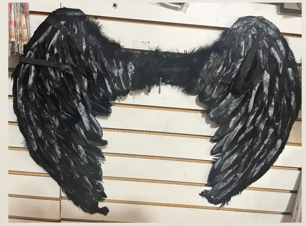 Alas De Angel Negras Plumas 77cm X 52cm