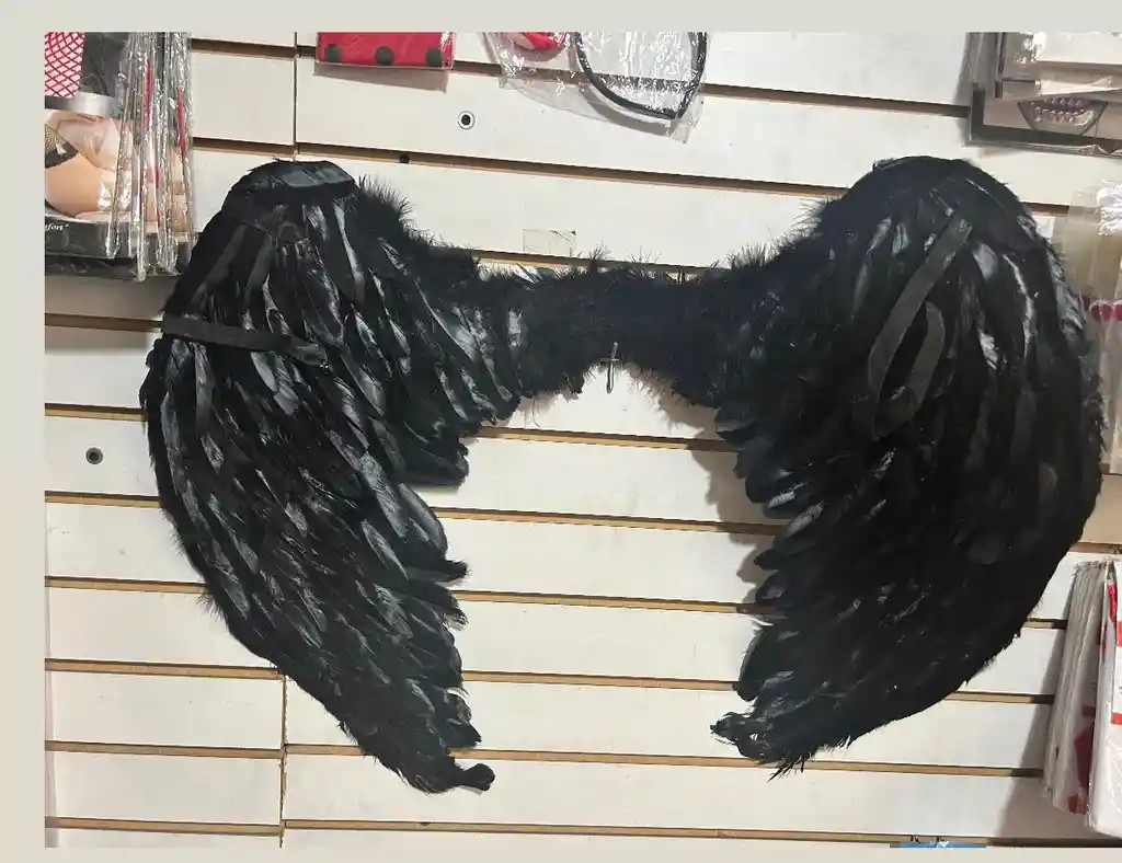 Alas De Angel Negras Plumas 77cm X 52cm