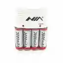 Pila Bateria Recargable Aa X4 3000mah Cargador Nia
