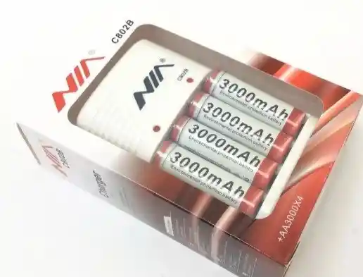 Pila Bateria Recargable Aa X4 3000mah Cargador Nia
