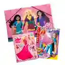 Kit Escolar Carpeta + Cartilla + Stickers Barbie