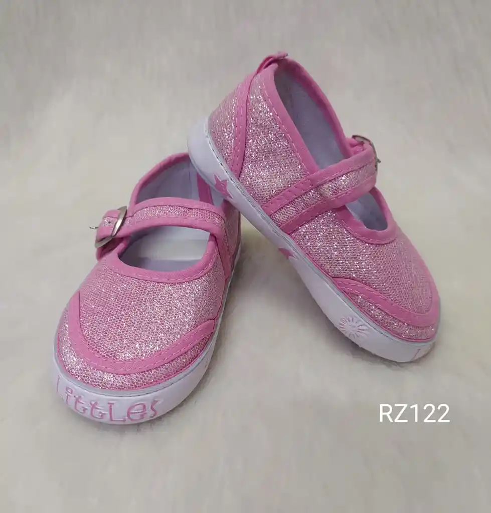 Zapato Rosado Escarchado Tipo Mafalda Niña Talla 21