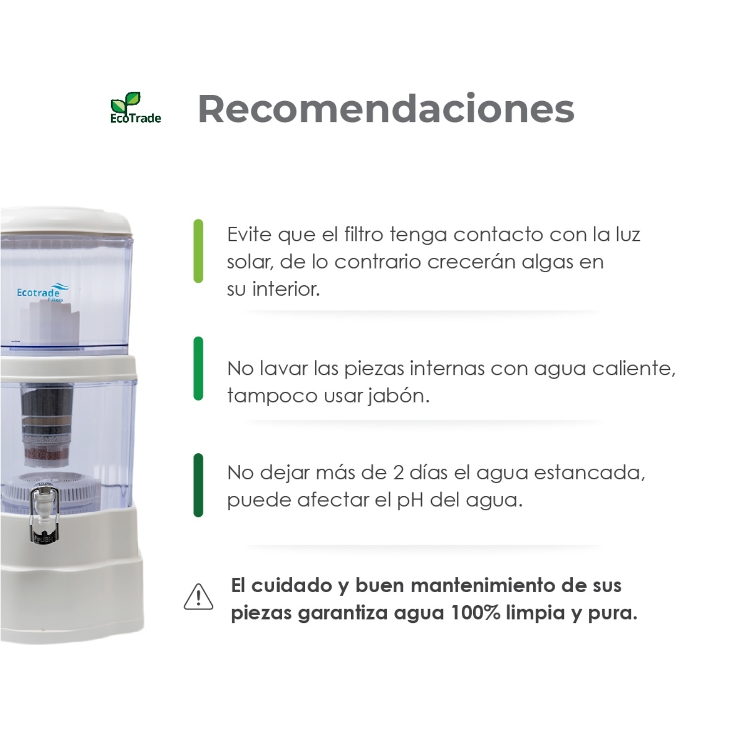 Mantenimiento del Filtro Purificador de Agua para Grifo Cocina de uso  casero Ecotrade Filters. 