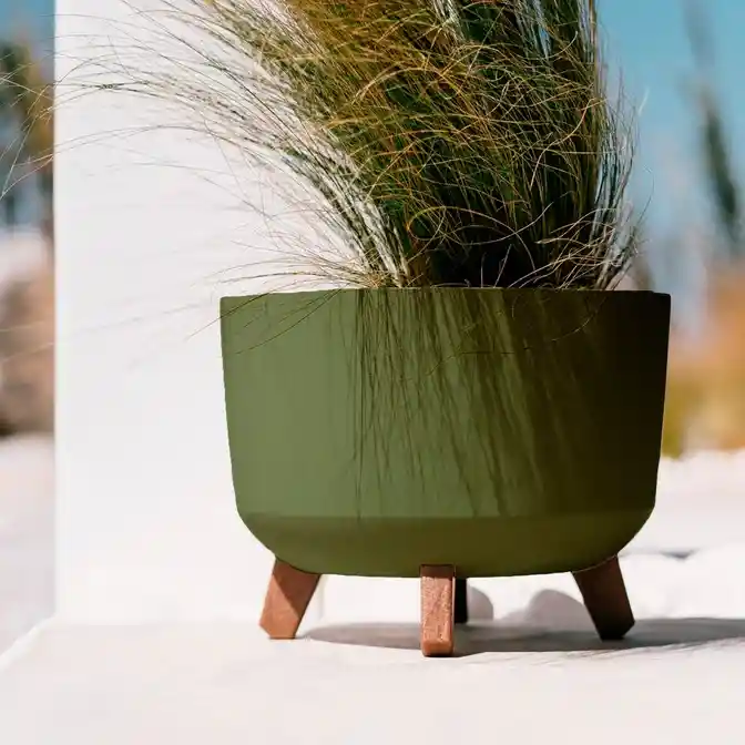 Matera Gracia Round Low 24 Cm Verde Tierra