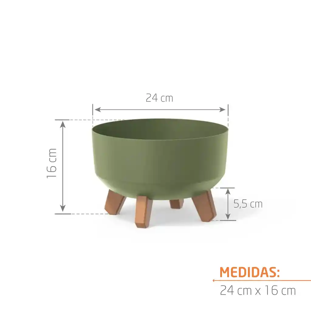 Matera Gracia Round Low 24 Cm Verde Tierra