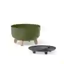 Matera Gracia Round Low 24 Cm Verde Tierra