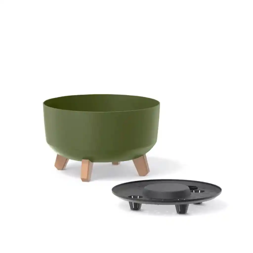 Matera Gracia Round Low 24 Cm Verde Tierra