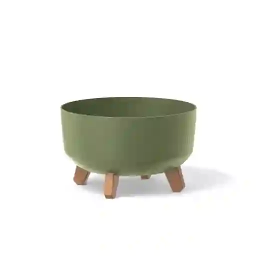 Matera Gracia Round Low 29 Cm Verde Tierra
