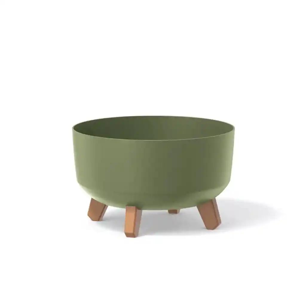 Matera Gracia Round Low 29 Cm Verde Tierra