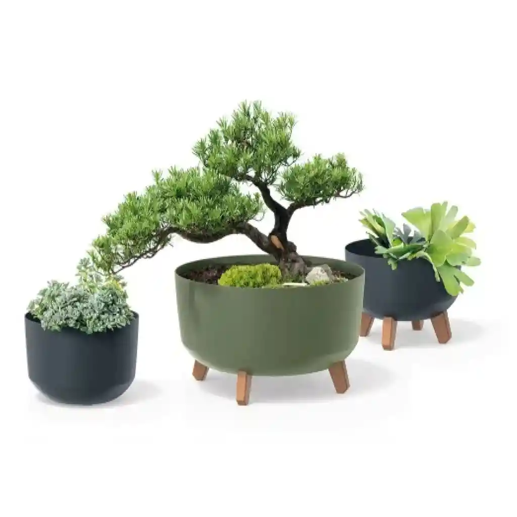 Matera Gracia Round Low 29 Cm Verde Tierra
