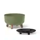 Matera Gracia Round Low 29 Cm Verde Tierra