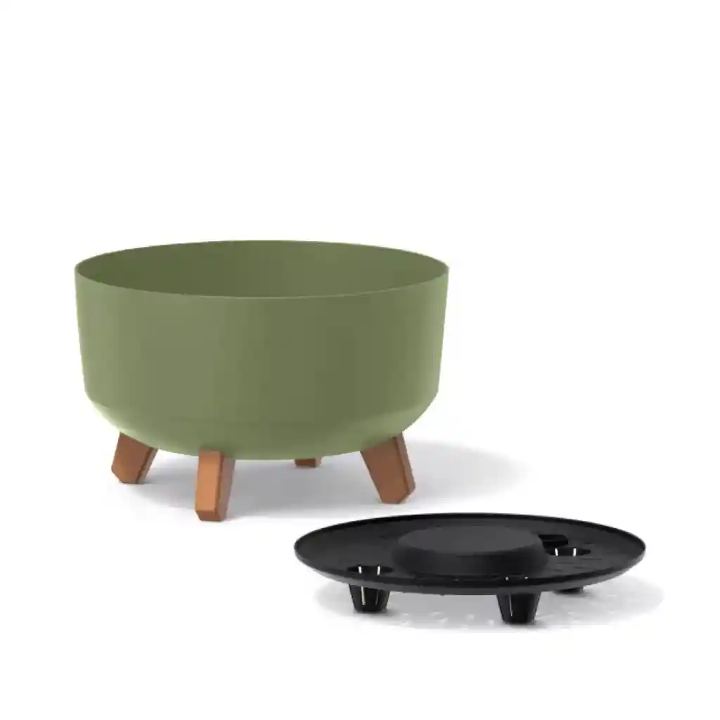 Matera Gracia Round Low 29 Cm Verde Tierra