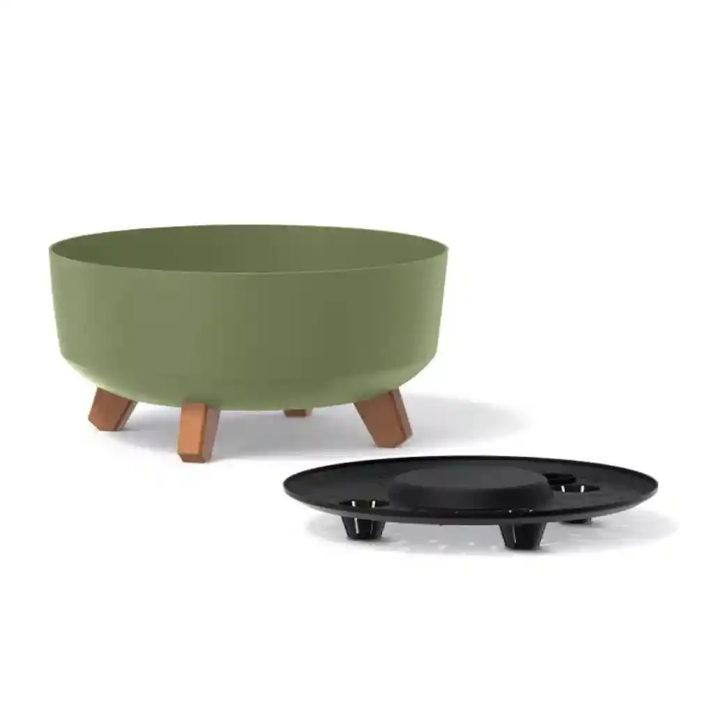 Matera Gracia Round Low 38 Cm Verde Tierra