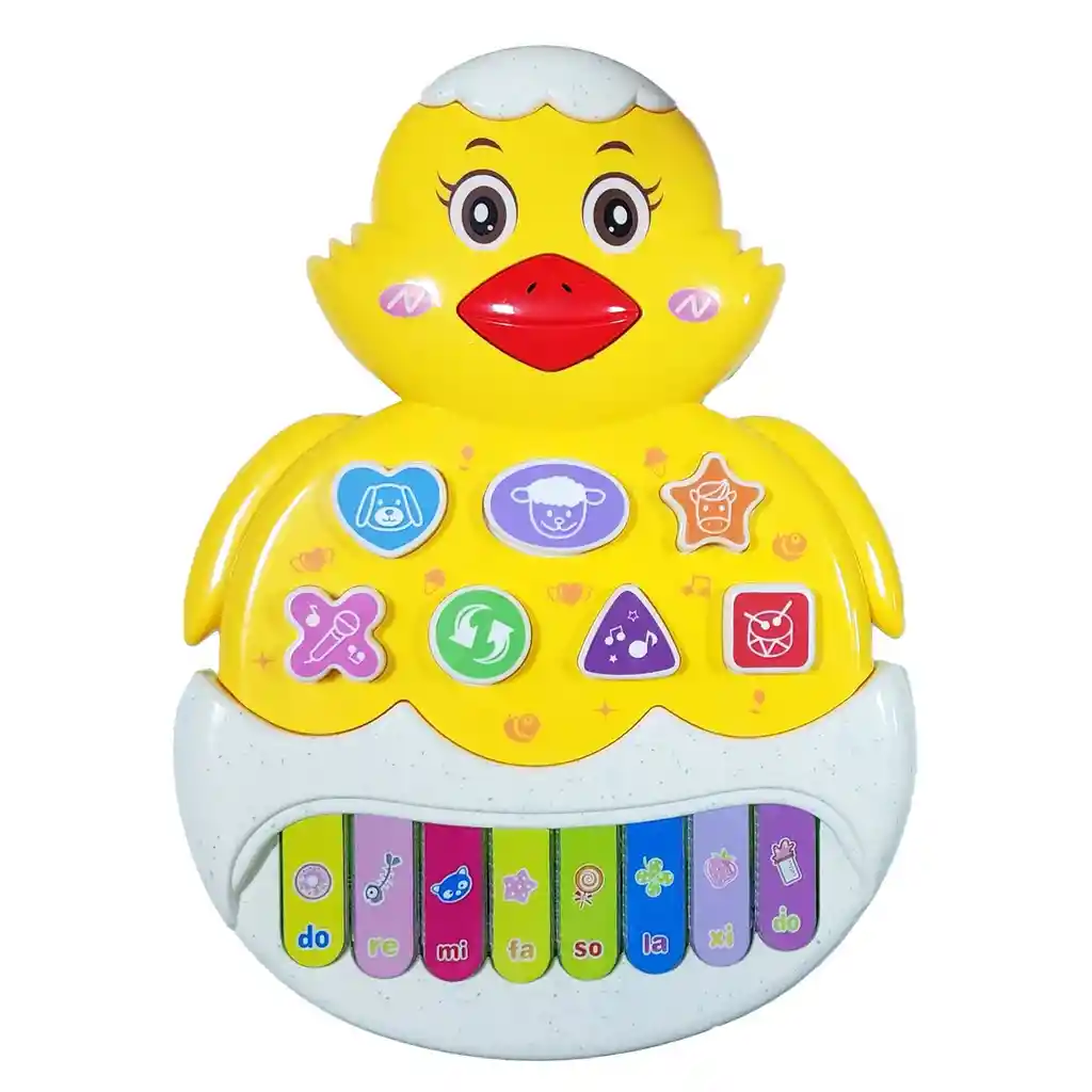 Piano Organeta Pollito Animales Musical Bebes Niño +bateria