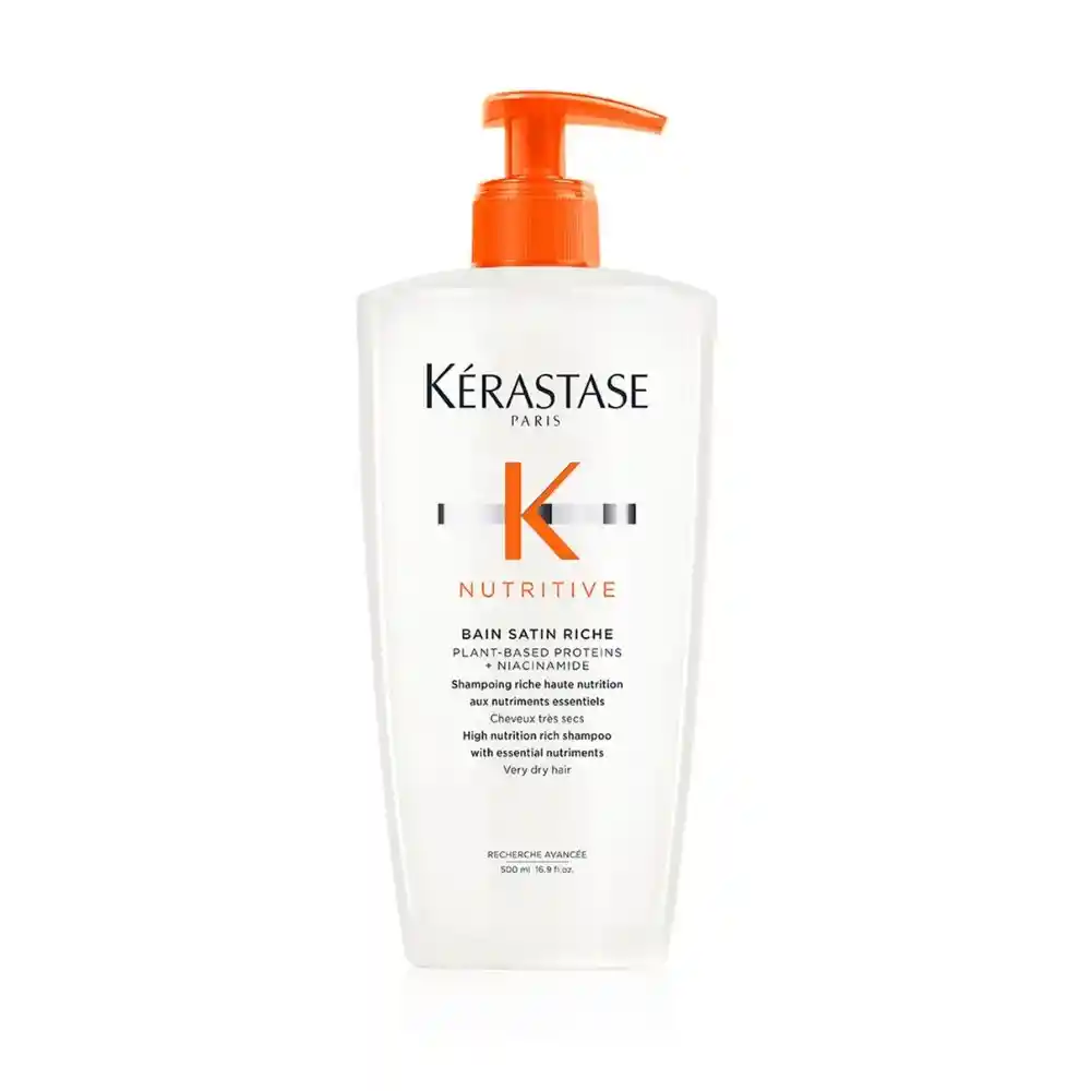 Shampoo Altamente Nutritivo E Hidratante Bain Satin Riche Kérastase 500ml Para Cabello Muy Seco