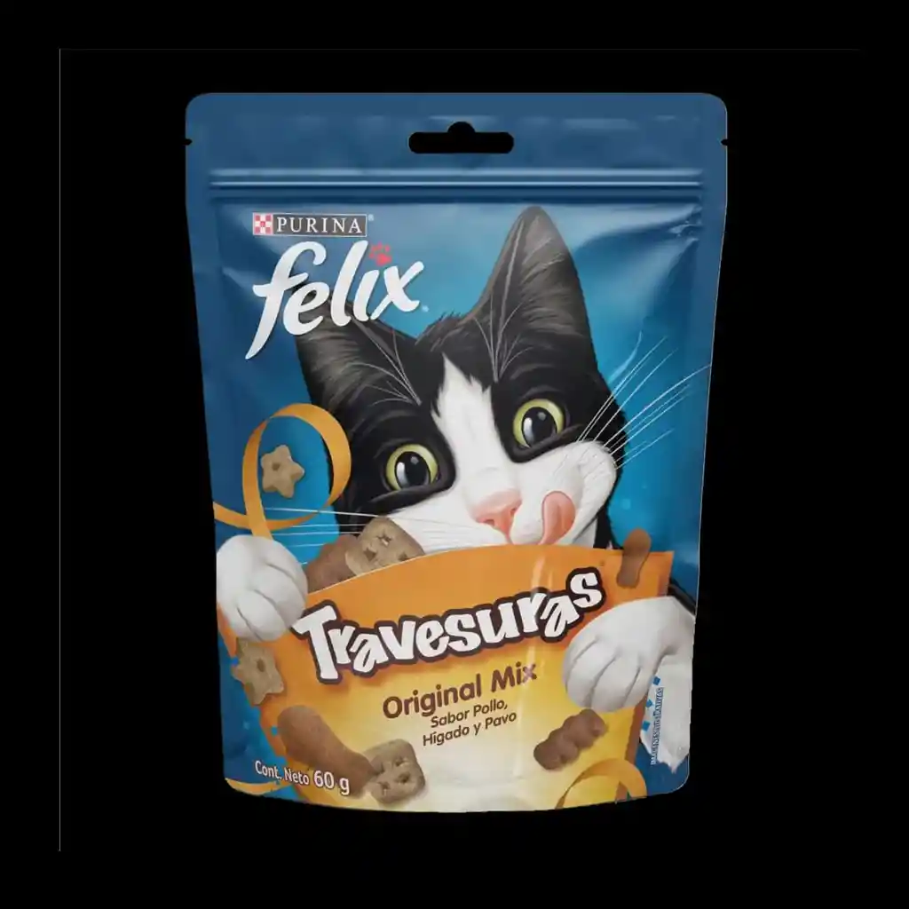 Snack Para Gato Felix Travesuras Original Mix 60gr