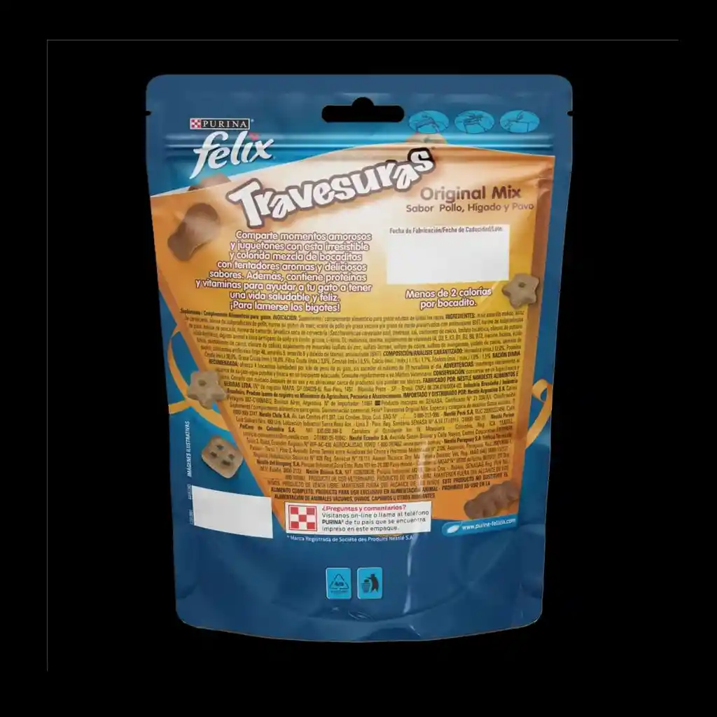 Snack Para Gato Felix Travesuras Original Mix 60gr