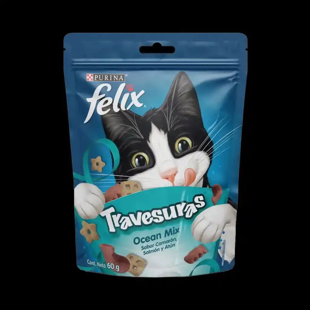 Snack Para Gato Felix Travesuras Ocean Mix 60gr