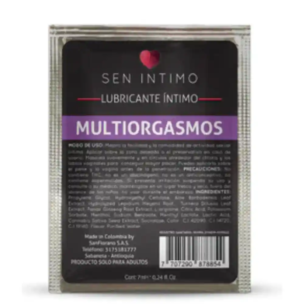 Lubricante Multiorgasmos Sachet Sen Intimo 7ml