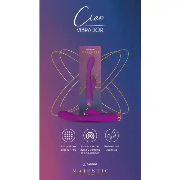 Vibrador Cleo Majestic Doble Estimulación Recargable Morado