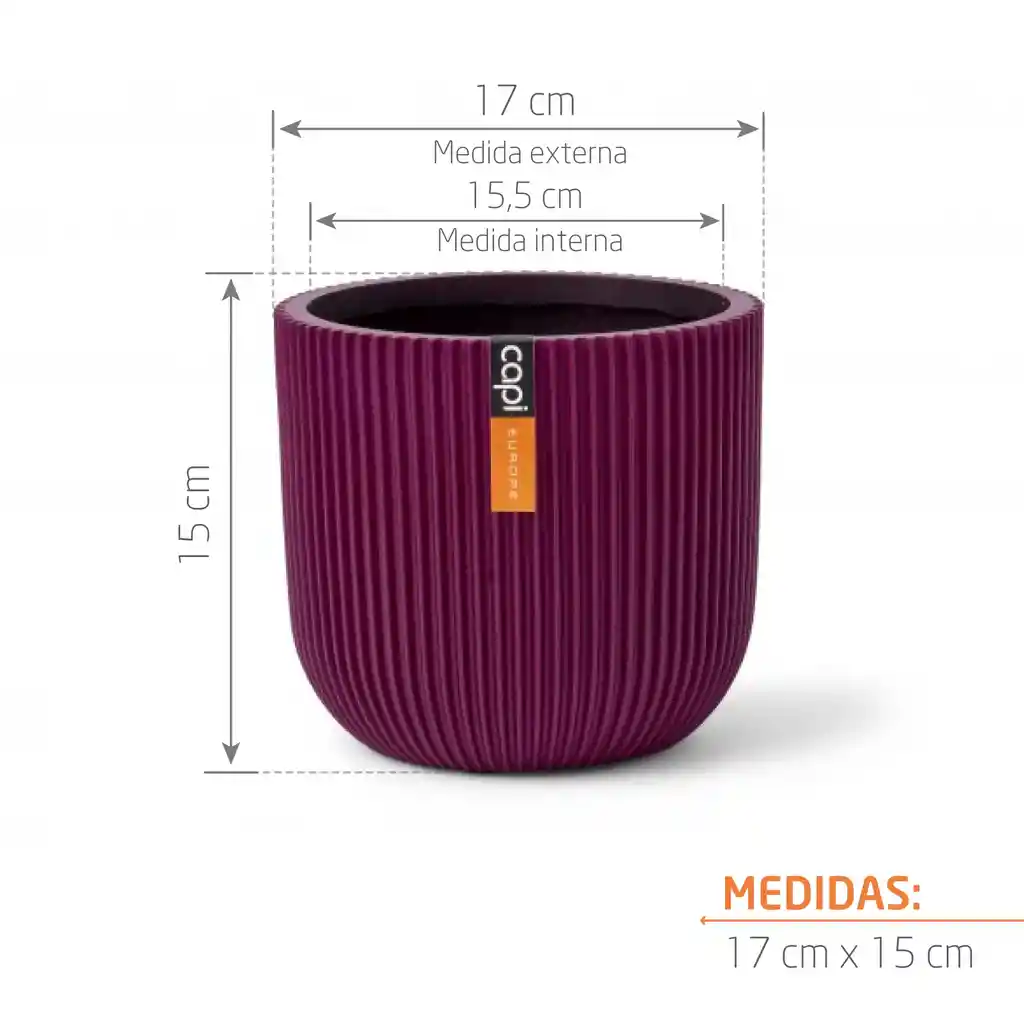 Matera Conic Round Groove 17 Cm Morado