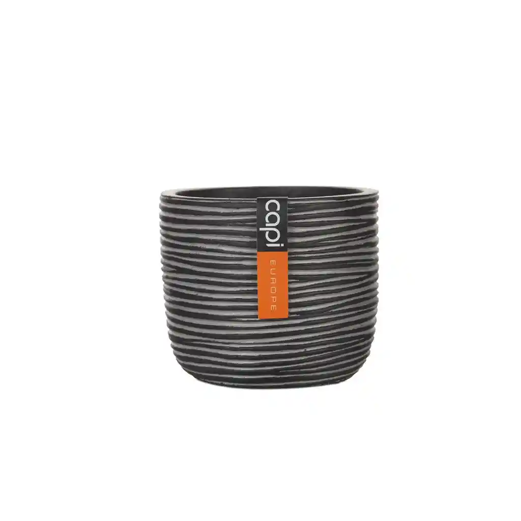 Matera Conic Round Rib 14 Cm Negro