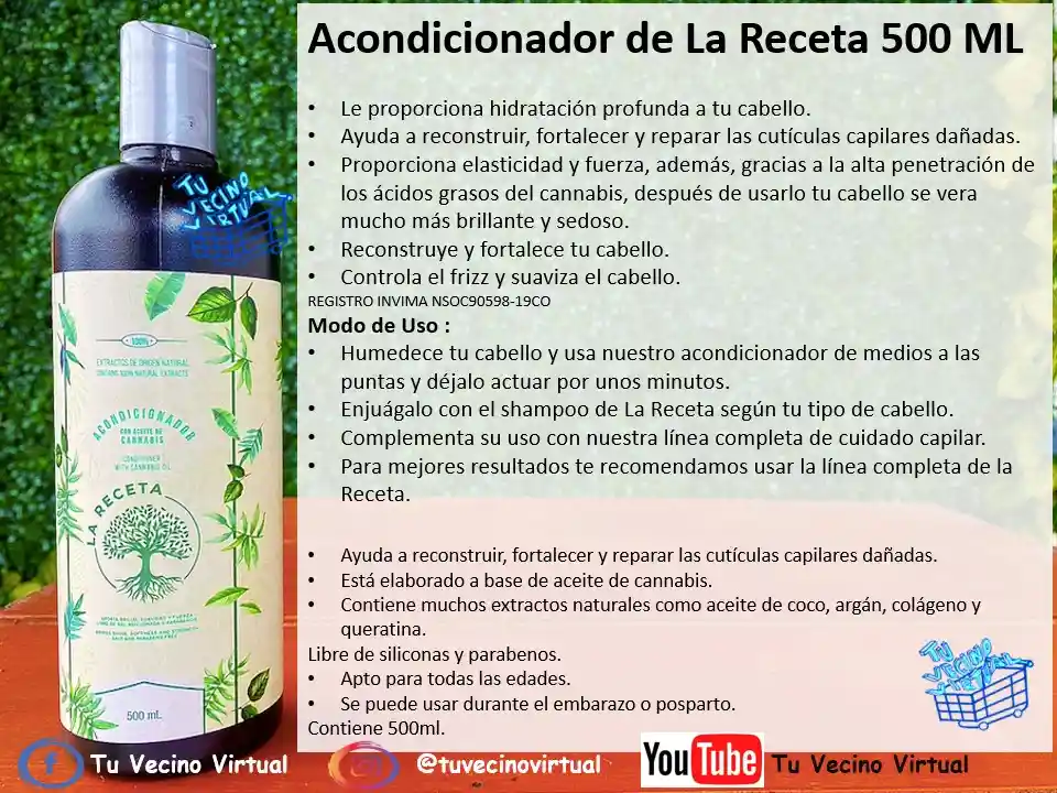 Acondicionador De La Receta 500 Ml