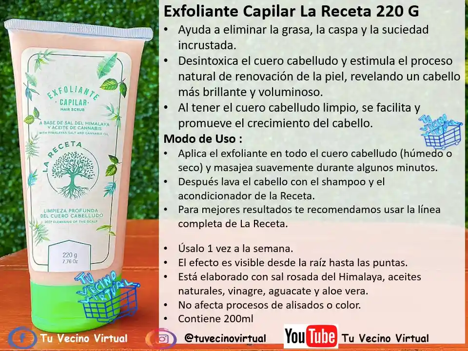 Exfoliante Capilar La Receta 220 G