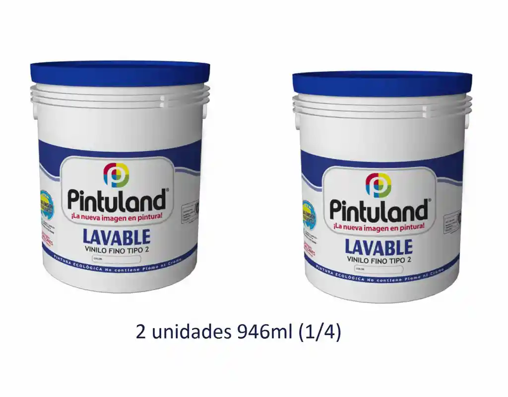 2unid Pintura En Agua T2 Blanca 946ml 1/4