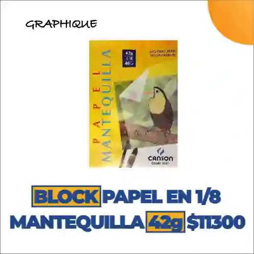 Block Papel Mantequilla En 1/8 De 42g X 35unds