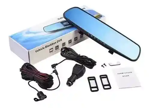 Espejo Carro Retrovisor Dvr Cámara D Reversa 4.3 Pulg 1080hd