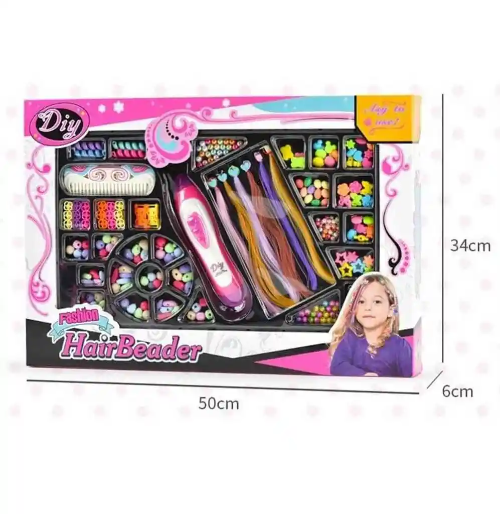 Set Kit Para Hacer Pulseras Y Peinados Trenzas Extens Niñas