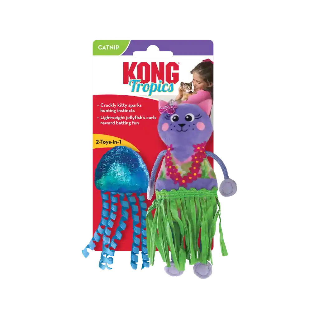 Kong Tropics Hula Juguete Gato 2 En 1