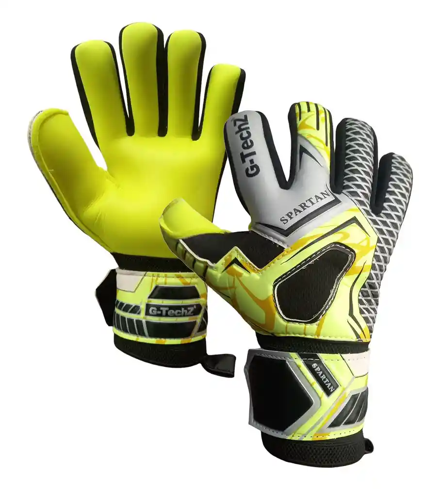 Guantes Portero Para Adulto No. 10 Fútbol Arquero Antifracturante - Gris/neón