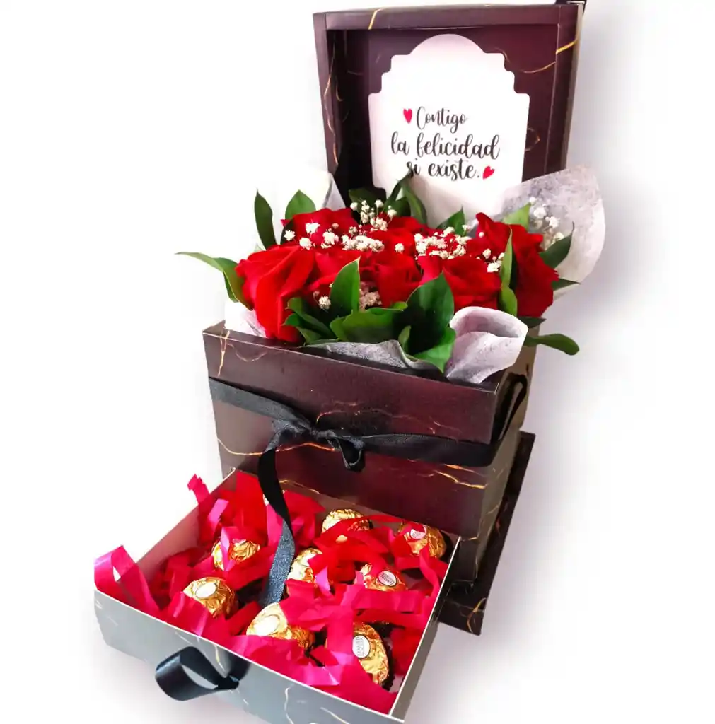 Cajon De Rosas Y Chocolates